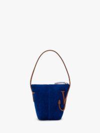 MINI ANCHOR HOBO - CHENILLE TOP HANDLE BAG in blue | JW Anderson US  Product Image