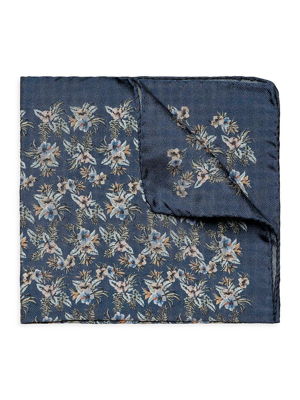 Mens Floral Silk Pocket Square Product Image