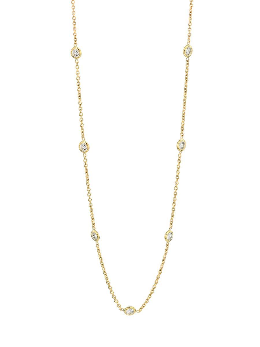 Womens 18K Yellow Gold & 0.7 TCW Diamond Station Necklace Product Image