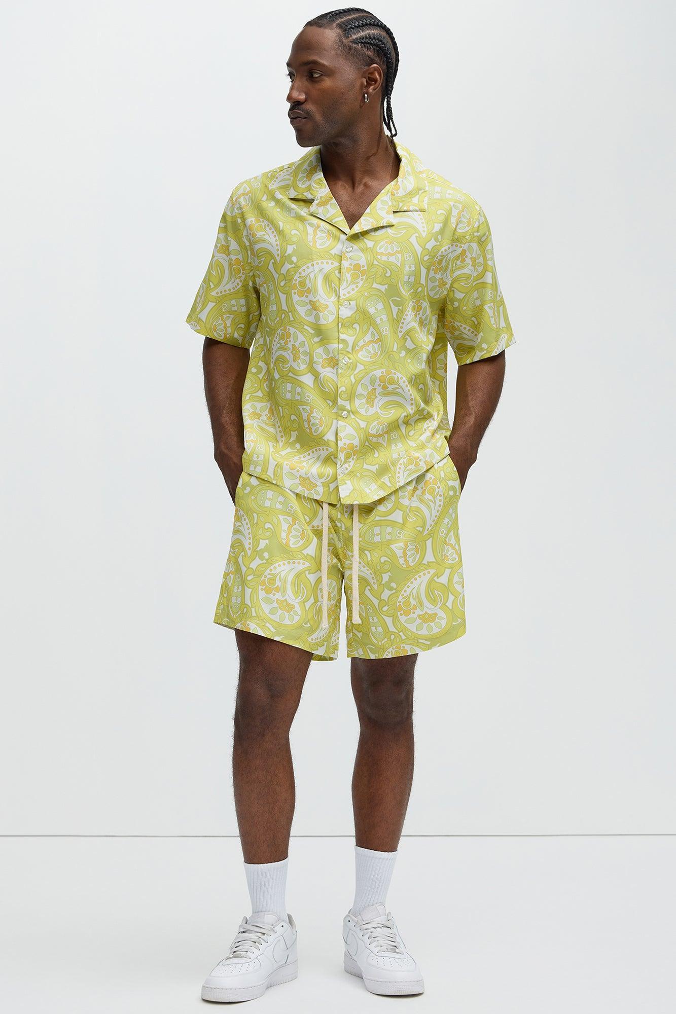 Alameda Paisley Warm Up Shorts - Yellow Product Image