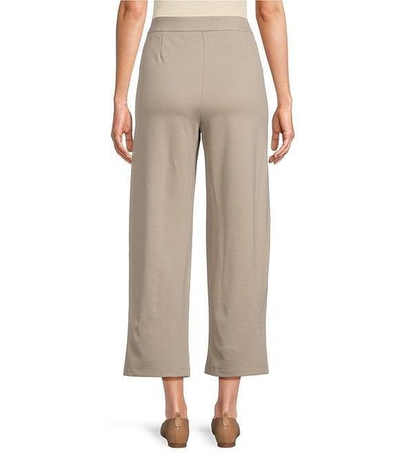 Multiples Wide-Leg Pintuck Pull-On Cropped Pants Product Image