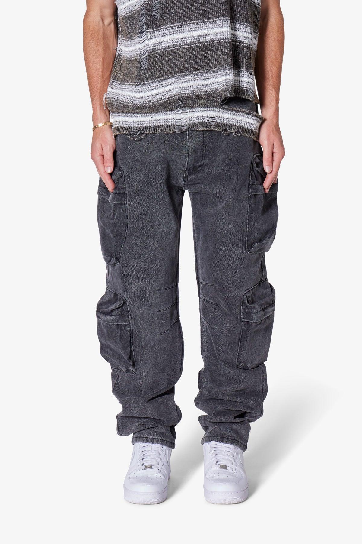 Wide Bellow Cargo Denim - Black Product Image