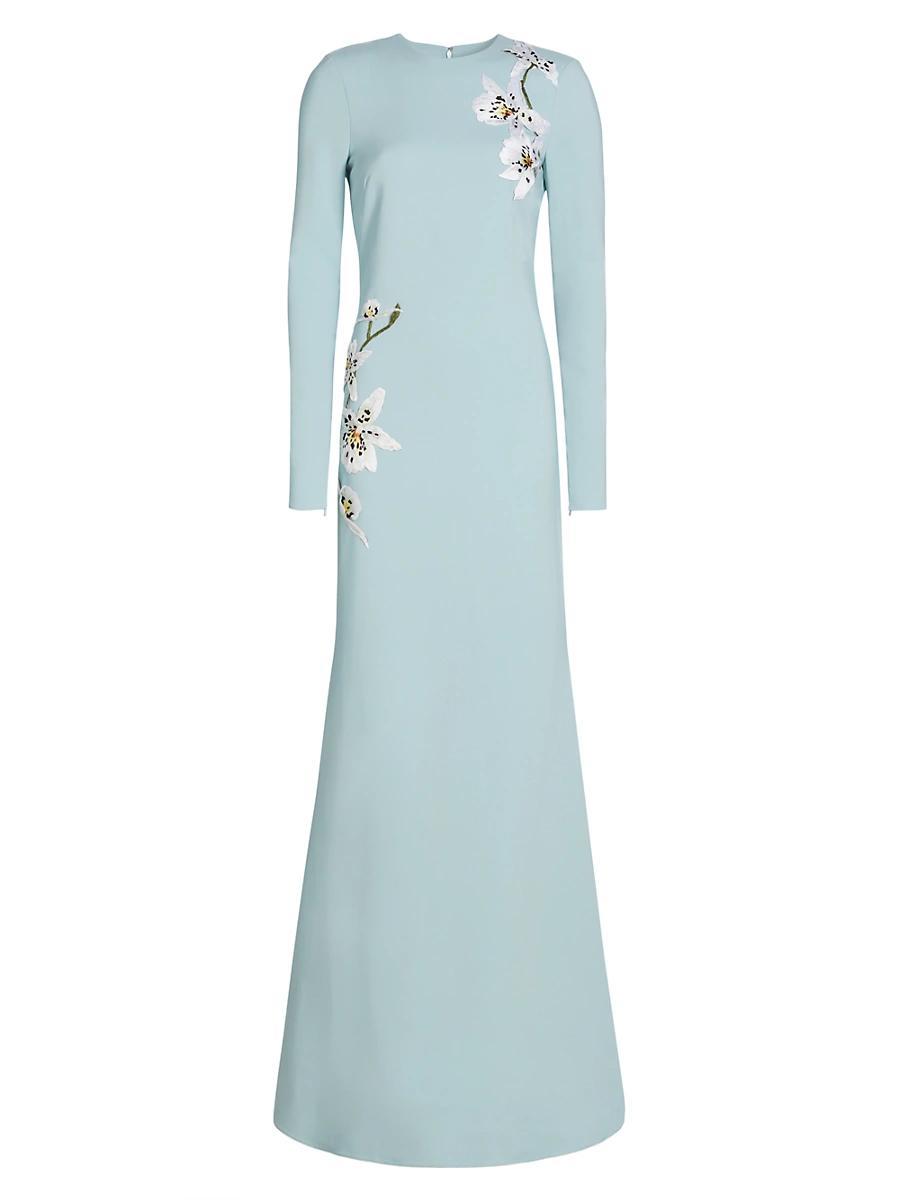 Womens Orchid Threadwork Cady Trumpet Gown Product Image