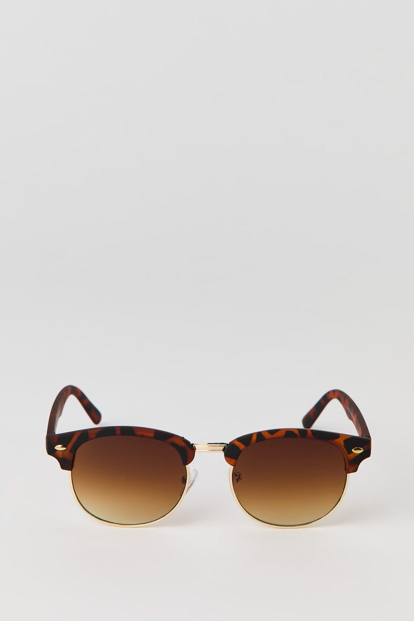 Tortoiseshell Clubmaster Sunglasses Male Product Image