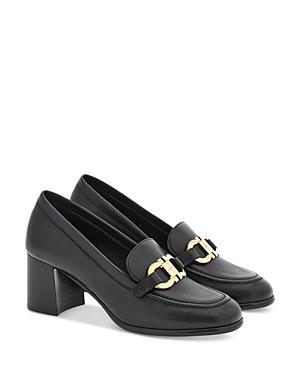 Ferragamo Womens Malena Logo Detail Block Heel Pumps Product Image