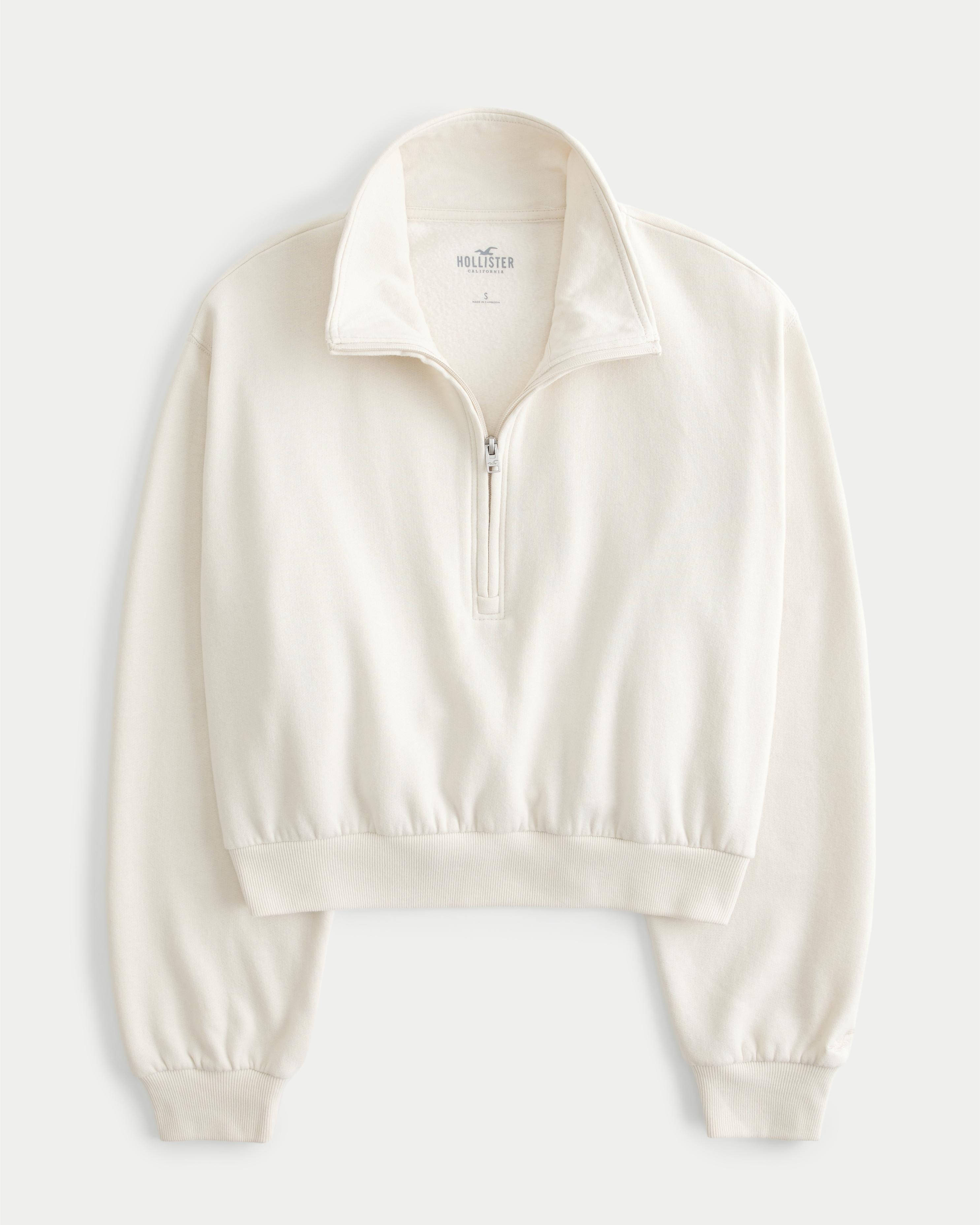 Hollister Feel Good Fleece Mini Half-Zip Sweatshirt Product Image