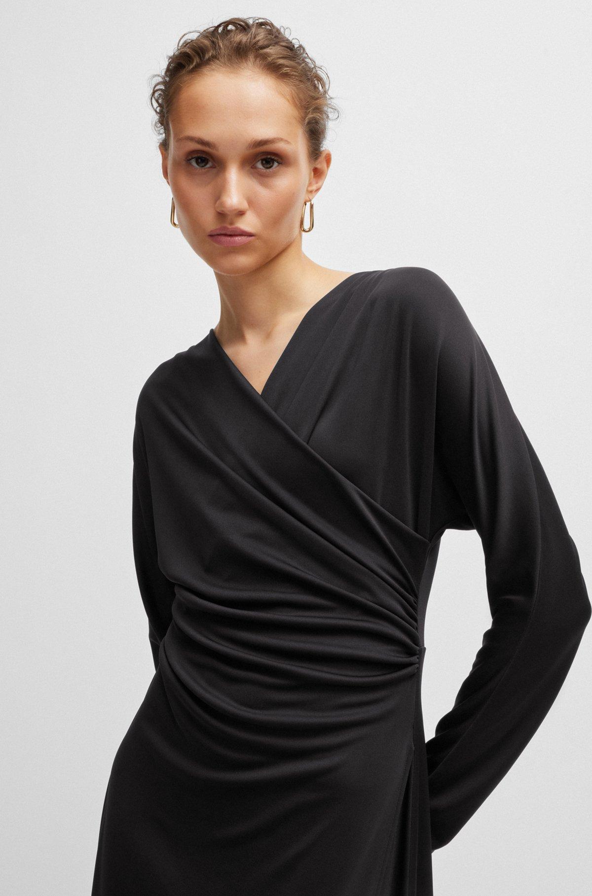 Long-sleeved dress with wrap front Product Image