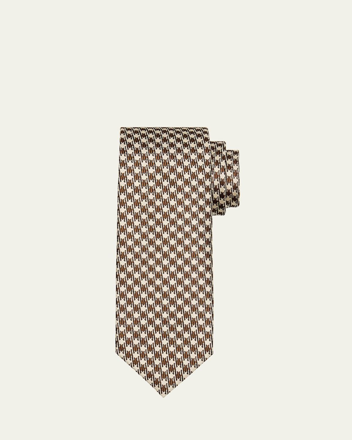 Mens Houndstooth Mulberry Silk Tie Product Image