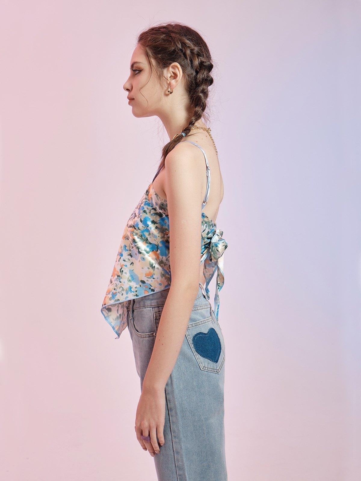 Asymmetric Floral Print Cami Top Product Image