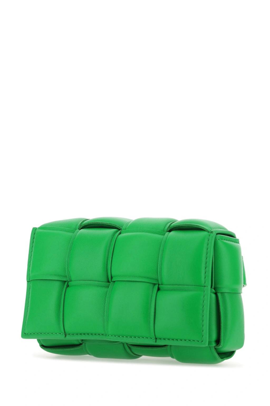 Grass Green Nappa Leather Padded Cassette Belt Bag Green  Donna Tu Product Image