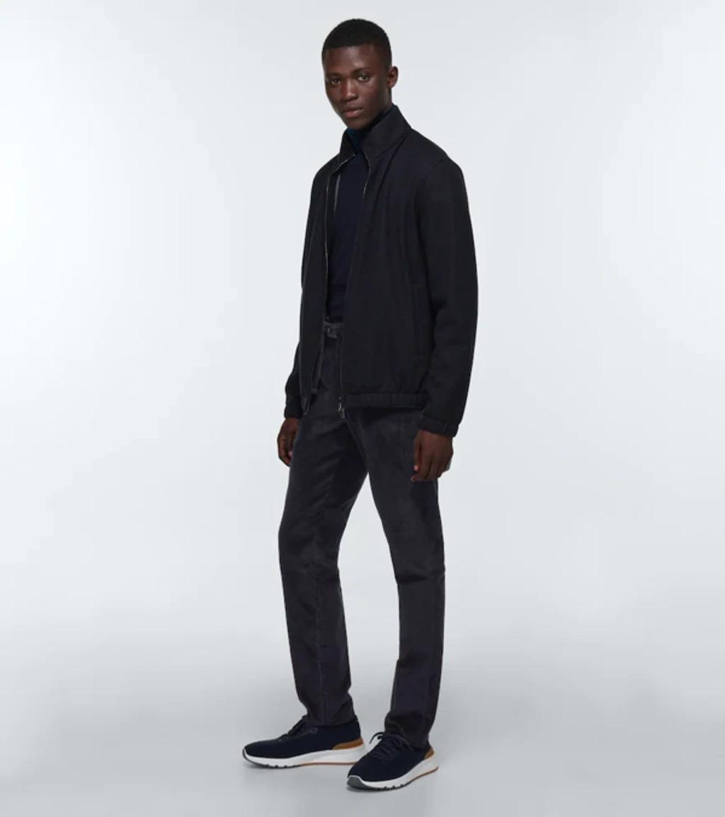 LORO PIANA Pantaflat Cotton Corduroy Slim Pants In Blue Navy Product Image