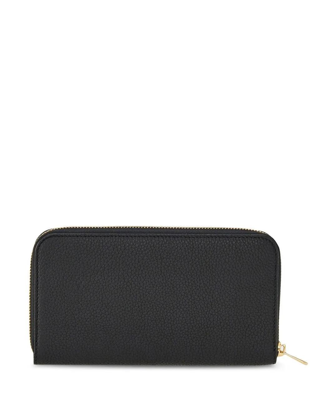 FERRAGAMO Gancini-plaque Zip-up Wallet In Black Product Image