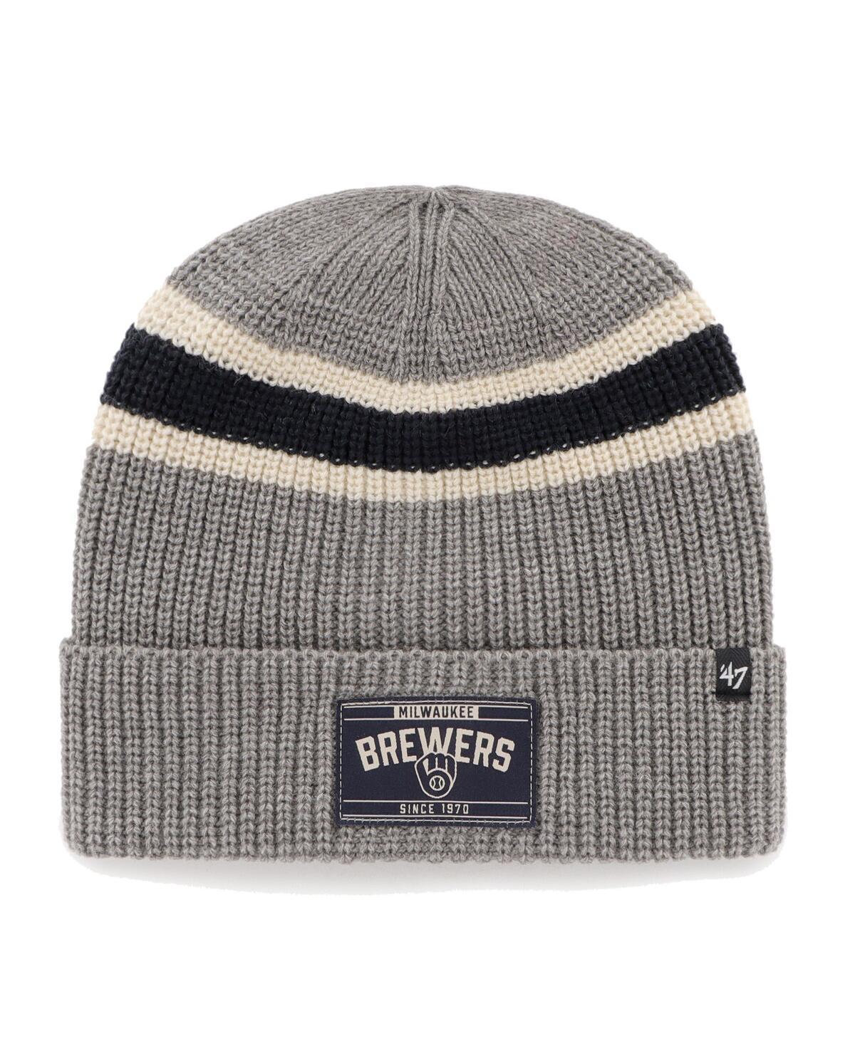 Mens 47 Graphite Milwaukee Brewers PenobscotCuffed Knit Hat Product Image