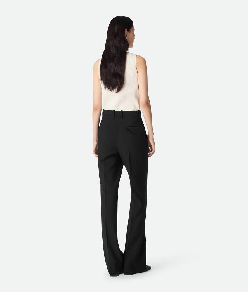 Women's Light Wool Flared Trousers in Black Product Image