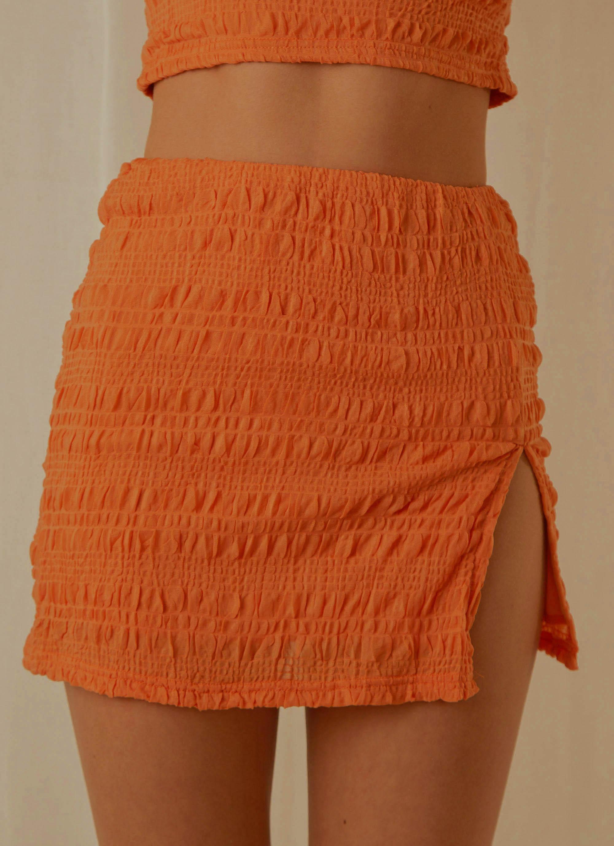 My Type Ruched Mini Skirt - Papaya Product Image