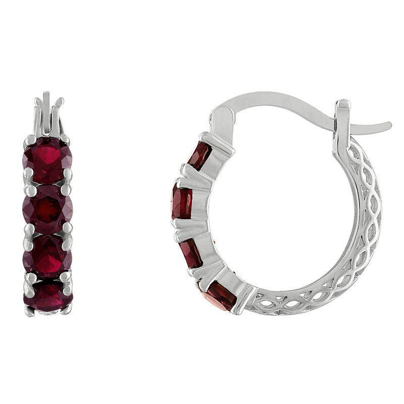 Designs by Gioelli Sterling Silver Filigree Hoop Earrings, Women's, Purple Product Image