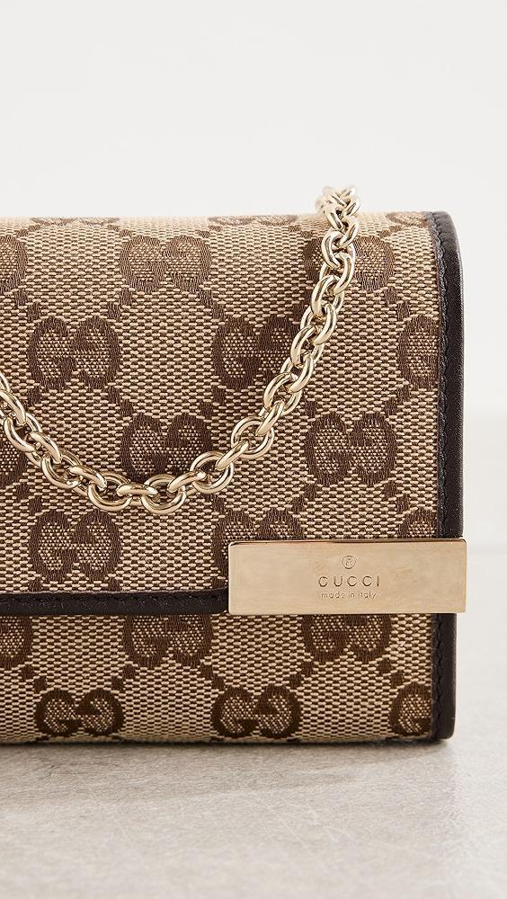 What Goes Around Comes Around Gucci Brown Canvas Wallet On Chain | Shopbop Product Image