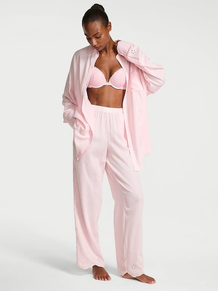 Modal-Cotton Striped Long Pajama Set Product Image