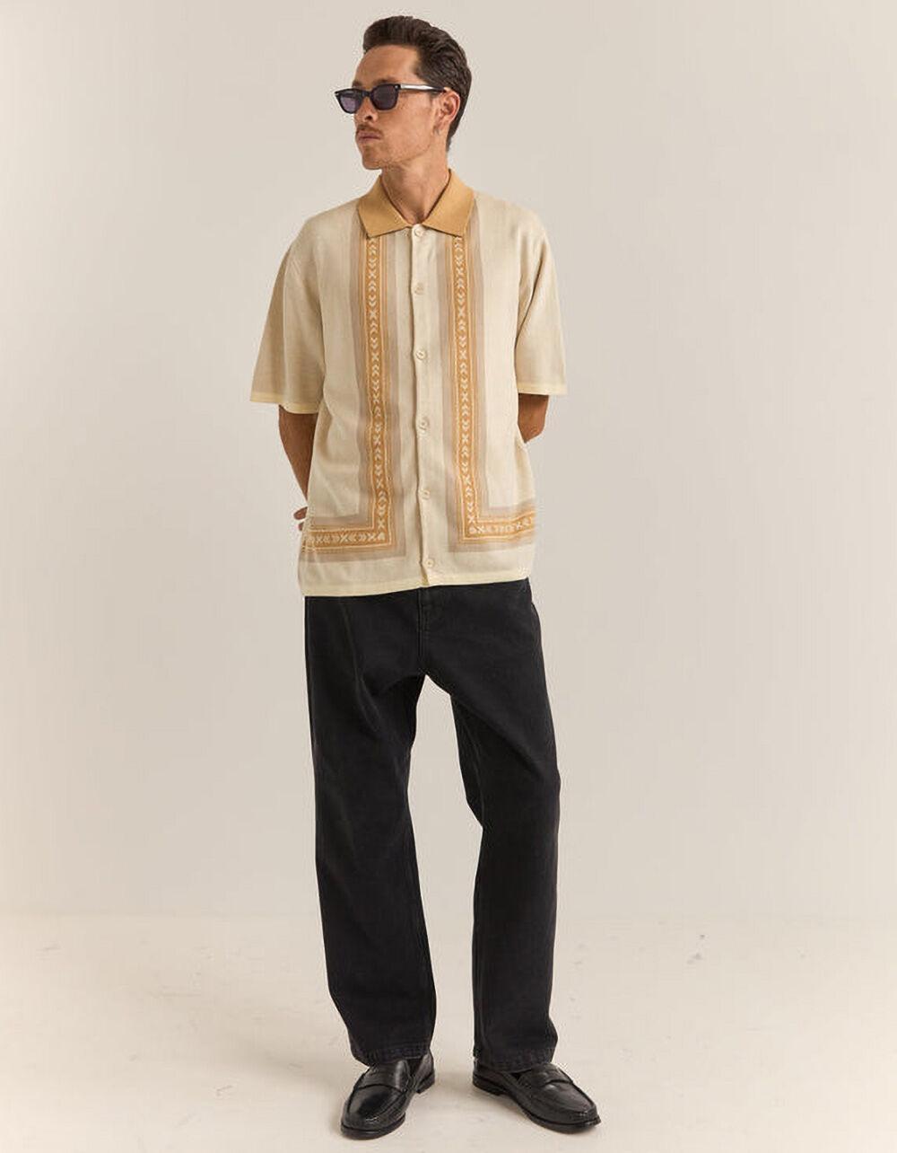 RHYTHM Loma Mens Button Up Shirt - NATURAL Product Image