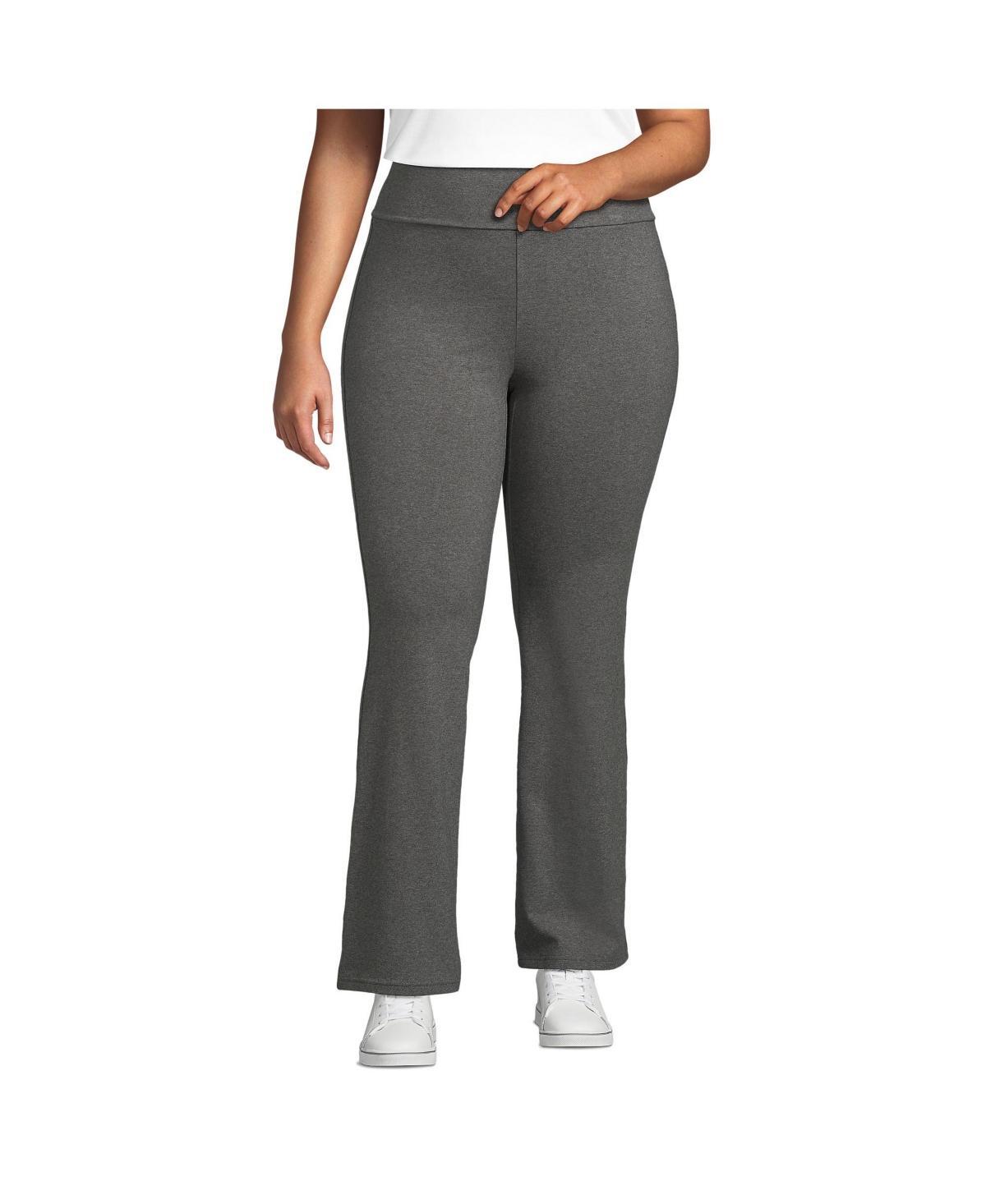 Plus Size Lands End Starfish High-Rise Flare Pants, Womens Grey Heather Product Image