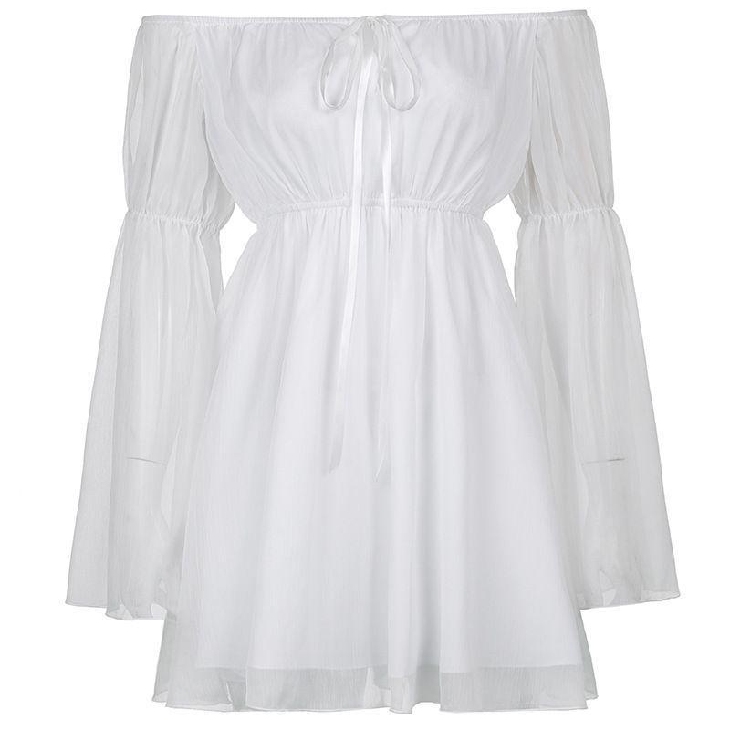 Bell-Sleeve Mini Dress / Corset Belt Product Image