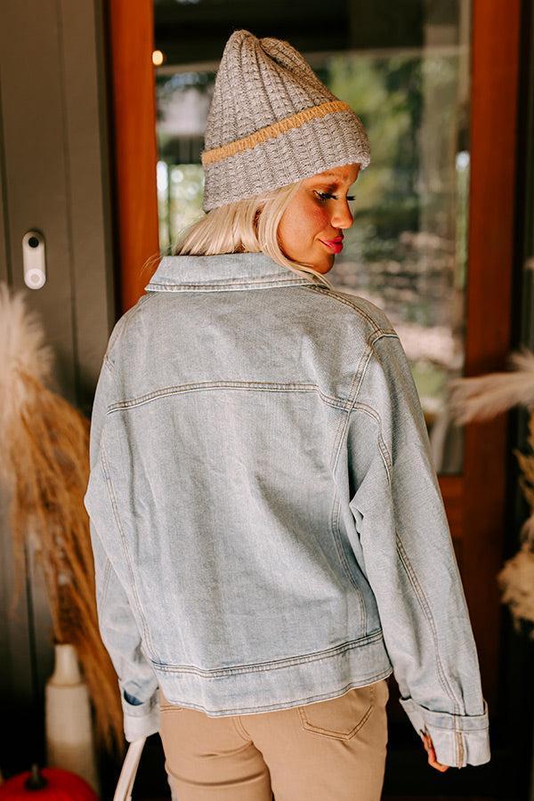 Street Style Denim Jacket in Light Wash Product Image