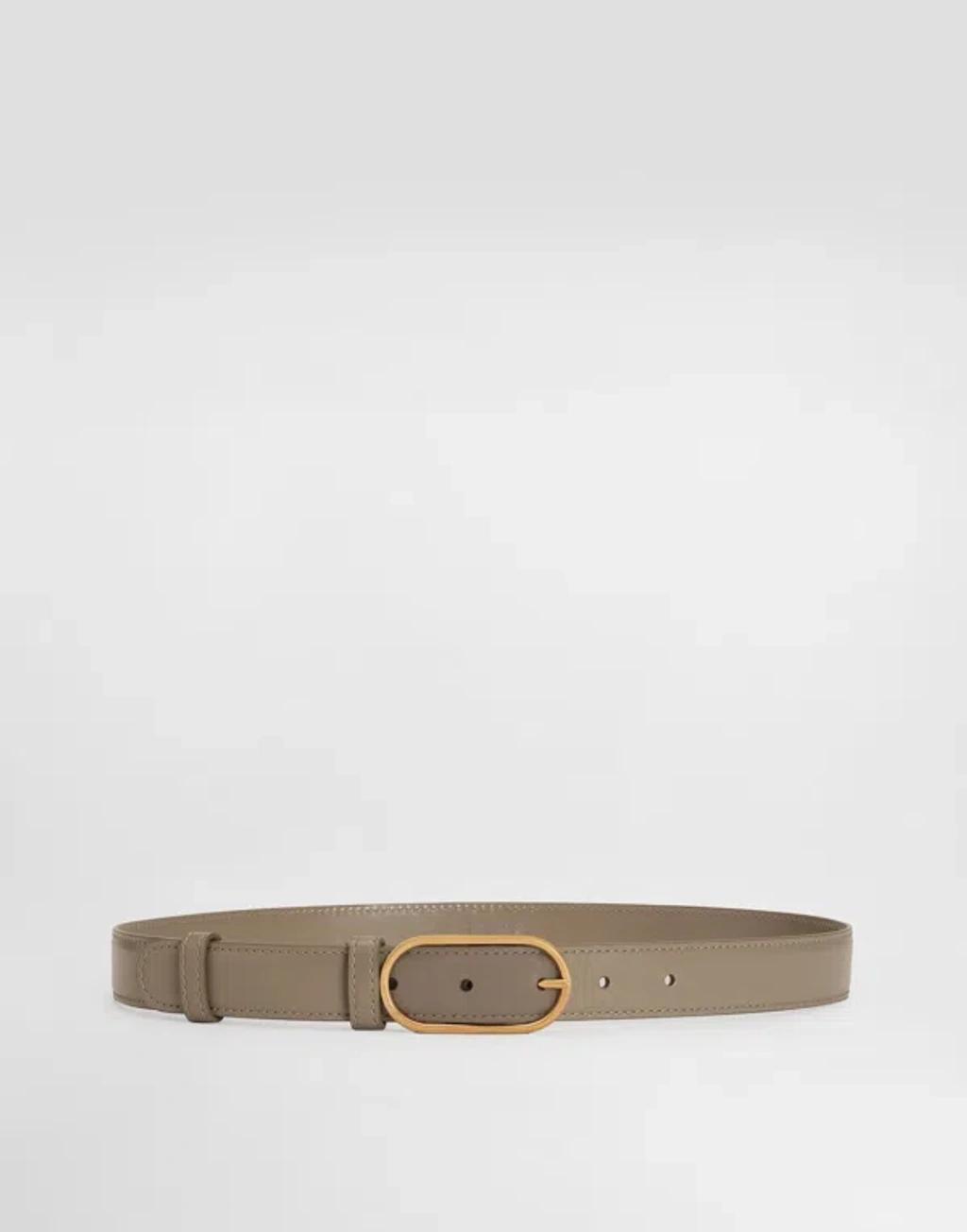 DOLCE & GABBANA Calfskin Belt In Beige Product Image