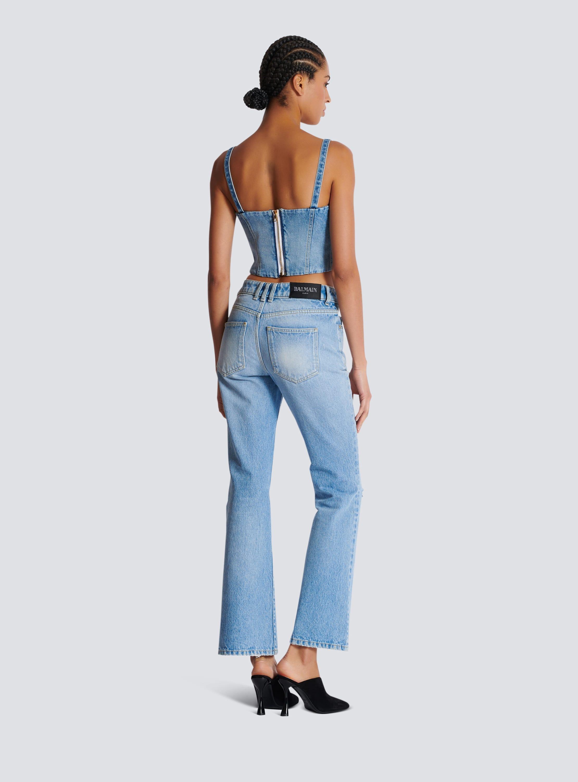 Denim top with thin straps Product Image