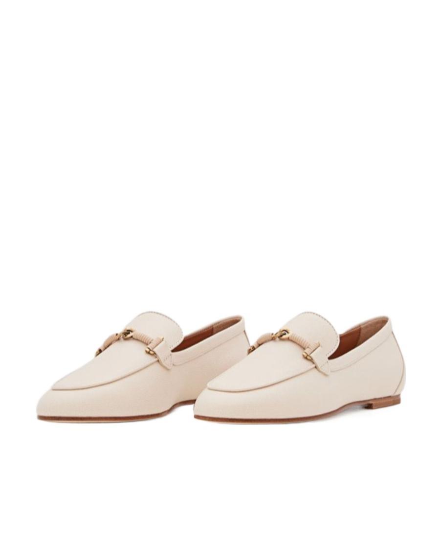 TOD'S Flat Leather Loafers In Natural Product Image