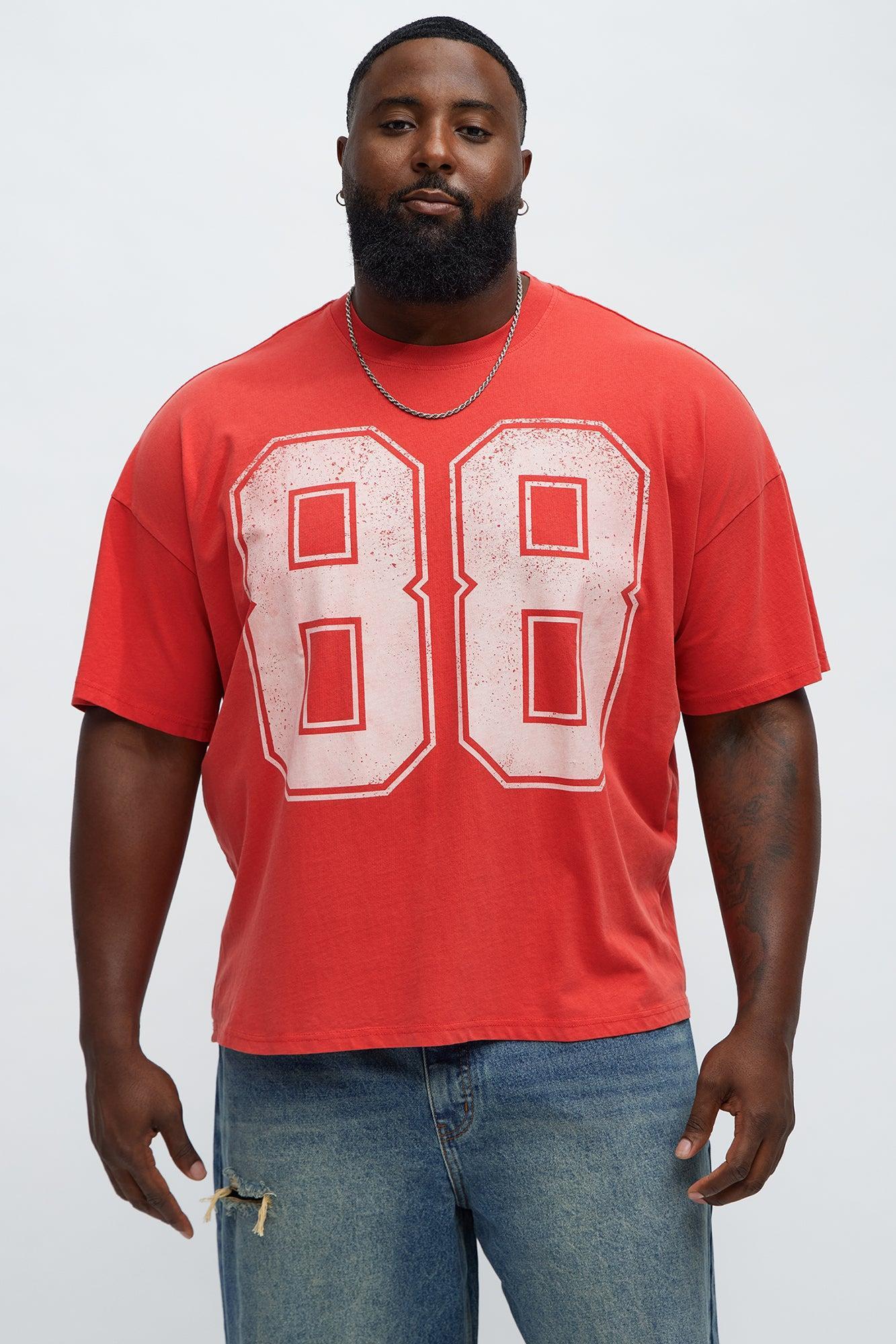 88 Oversized Short Sleeve Tee - Red Male Product Image
