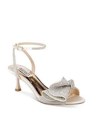 Badgley Mischka Remi Crystal Embellished Ruffle Bow Dress Sandals Product Image