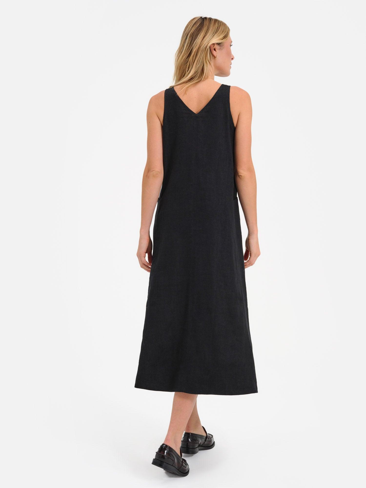 Organic Linen Button Front Dress Female Product Image