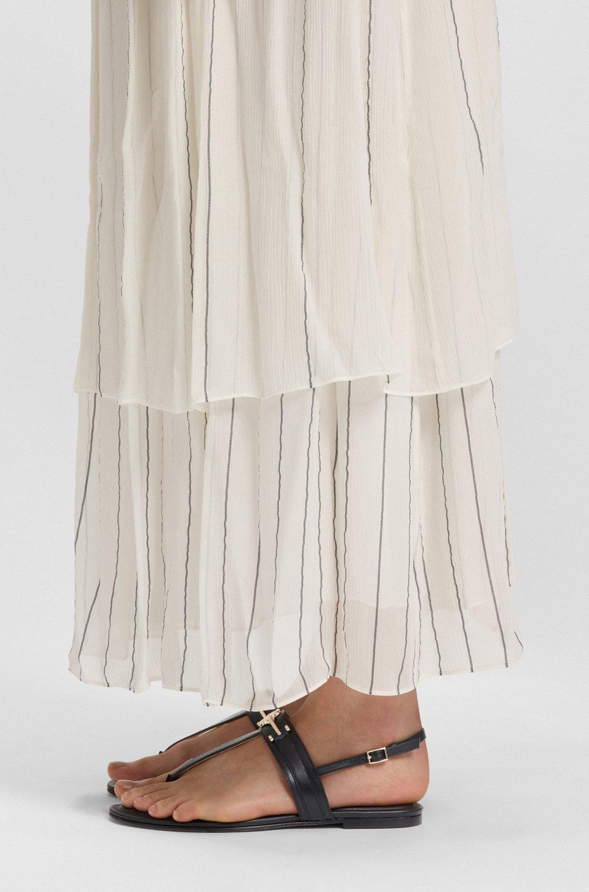 Leather sandals with metallic Double B monogram Product Image