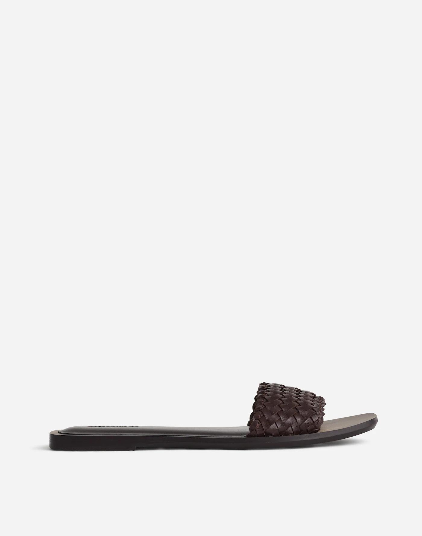 The Cora Slide Sandal in Woven Leather Product Image