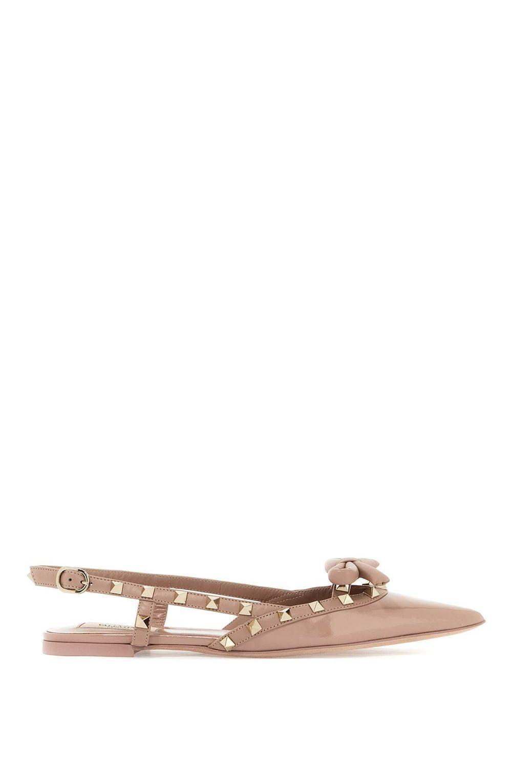 VALENTINO GARAVANI Rockstud Bow Slingback Baller In Neutrals Product Image