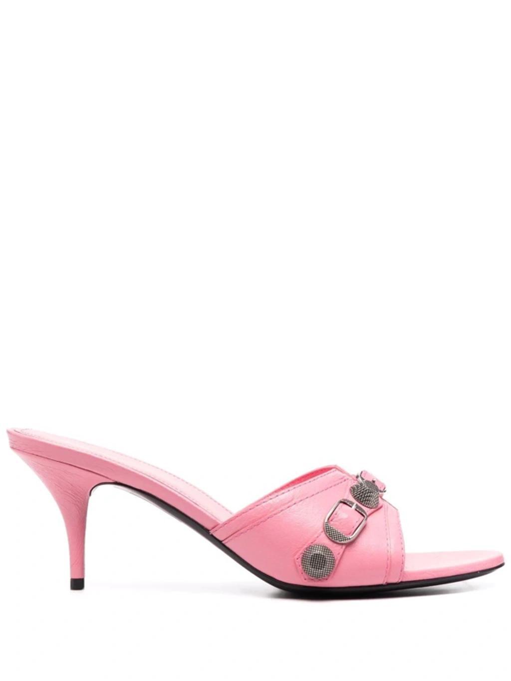 BALENCIAGA Open-toe Leather Sandals In Pink Product Image