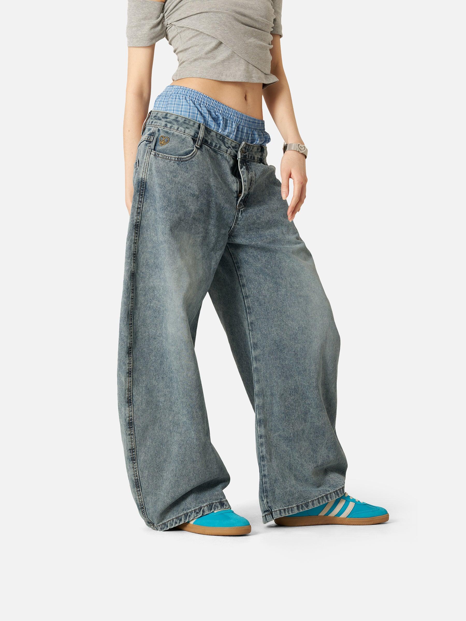 Aelfric Eden Double Waist  Baggy Jeans Product Image
