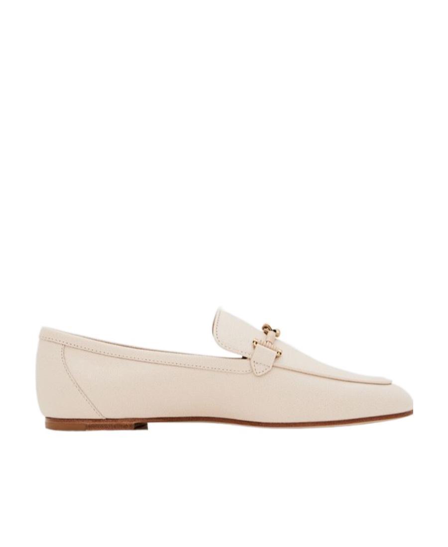 TOD'S Flat Leather Loafers In Natural Product Image