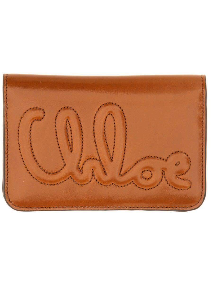 CHLOÉ Wallet With Logo In Brown Product Image