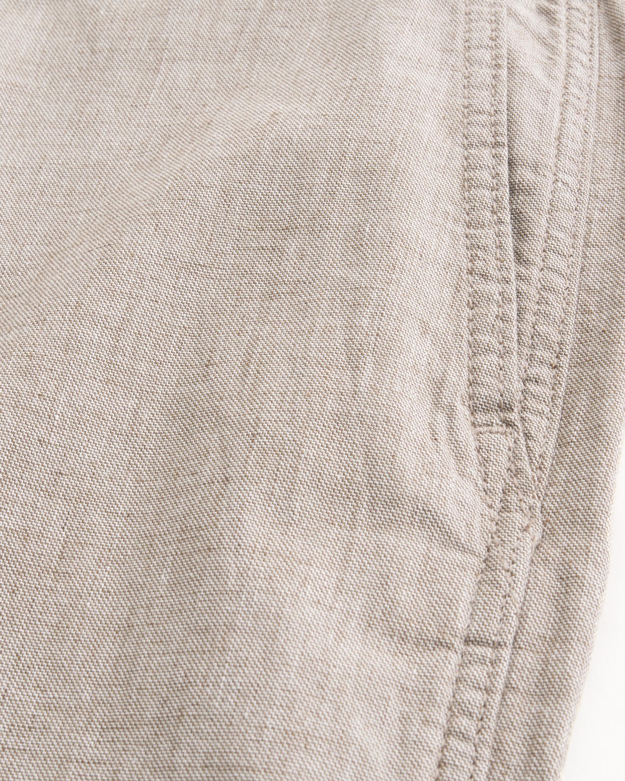 Linen-Blend Flex Waist Baggy Pants Product Image