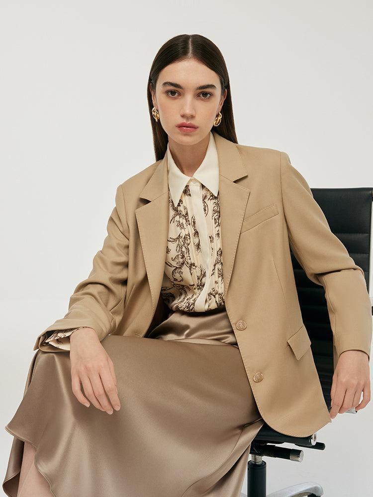 Worsted Woolen Straight Women Blazer Product Image