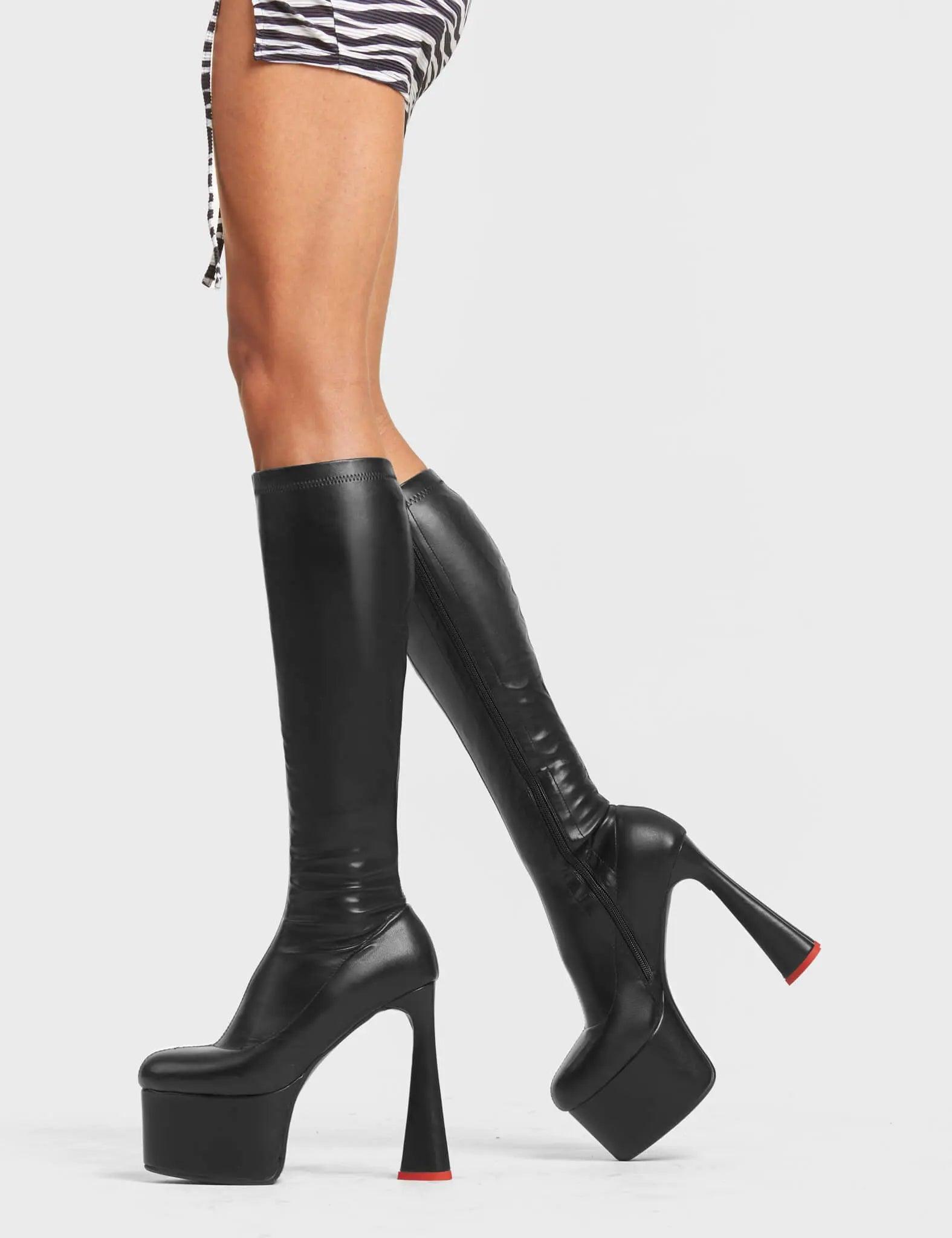 Talk Platform Knee High Boots Product Image