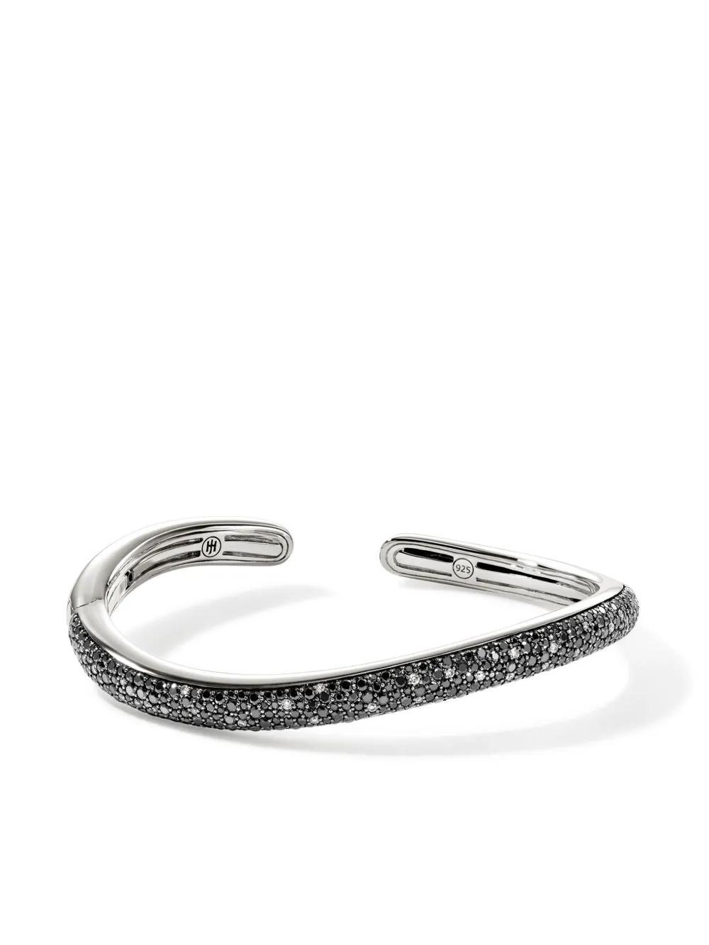 JOHN HARDY Surf Hinged Diamond Cuff Bracelet In Sterling Silver Product Image