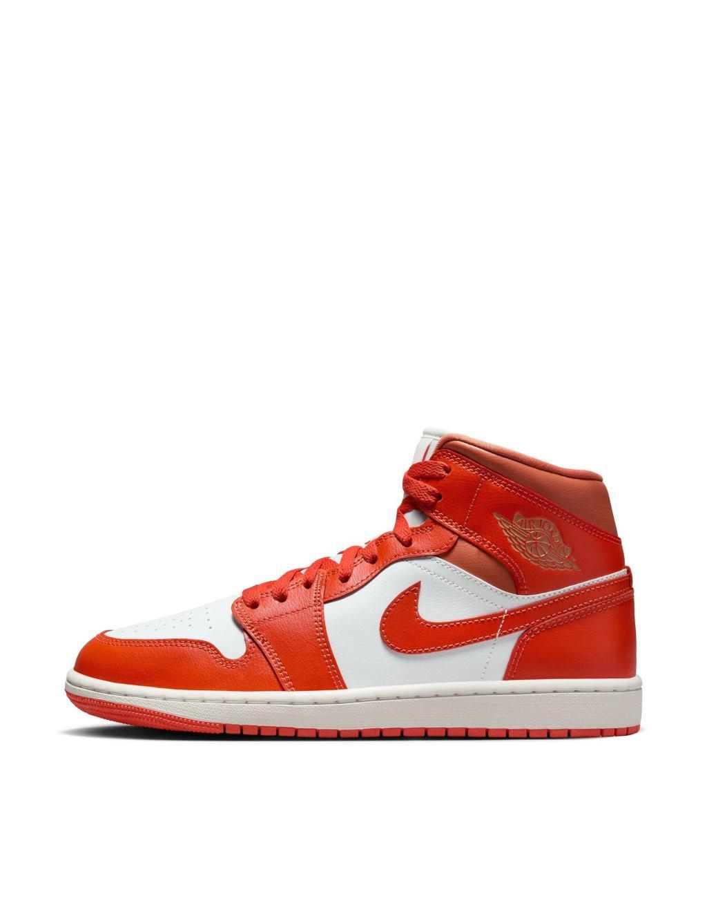 Nike Air Jordan 1 Mid sneakers in orange Product Image