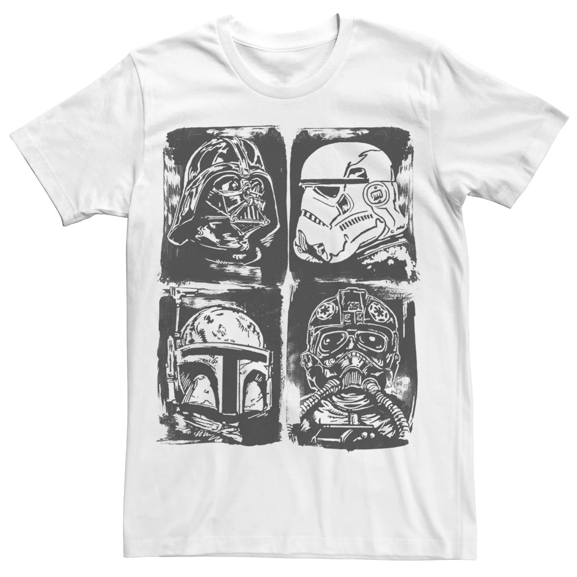 Men's Star Wars The Dark Side Helmets Tee, Size: Medium, White Product Image