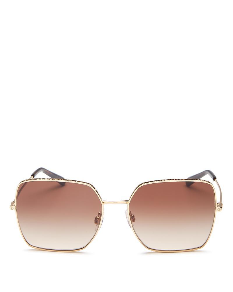 DOLCE & GABBANA 57mm Gradient Square Sunglasses In Gold/ Brown Gradient Product Image