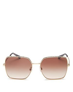 DOLCE & GABBANA 57mm Gradient Square Sunglasses In Gold/ Brown Gradient Product Image