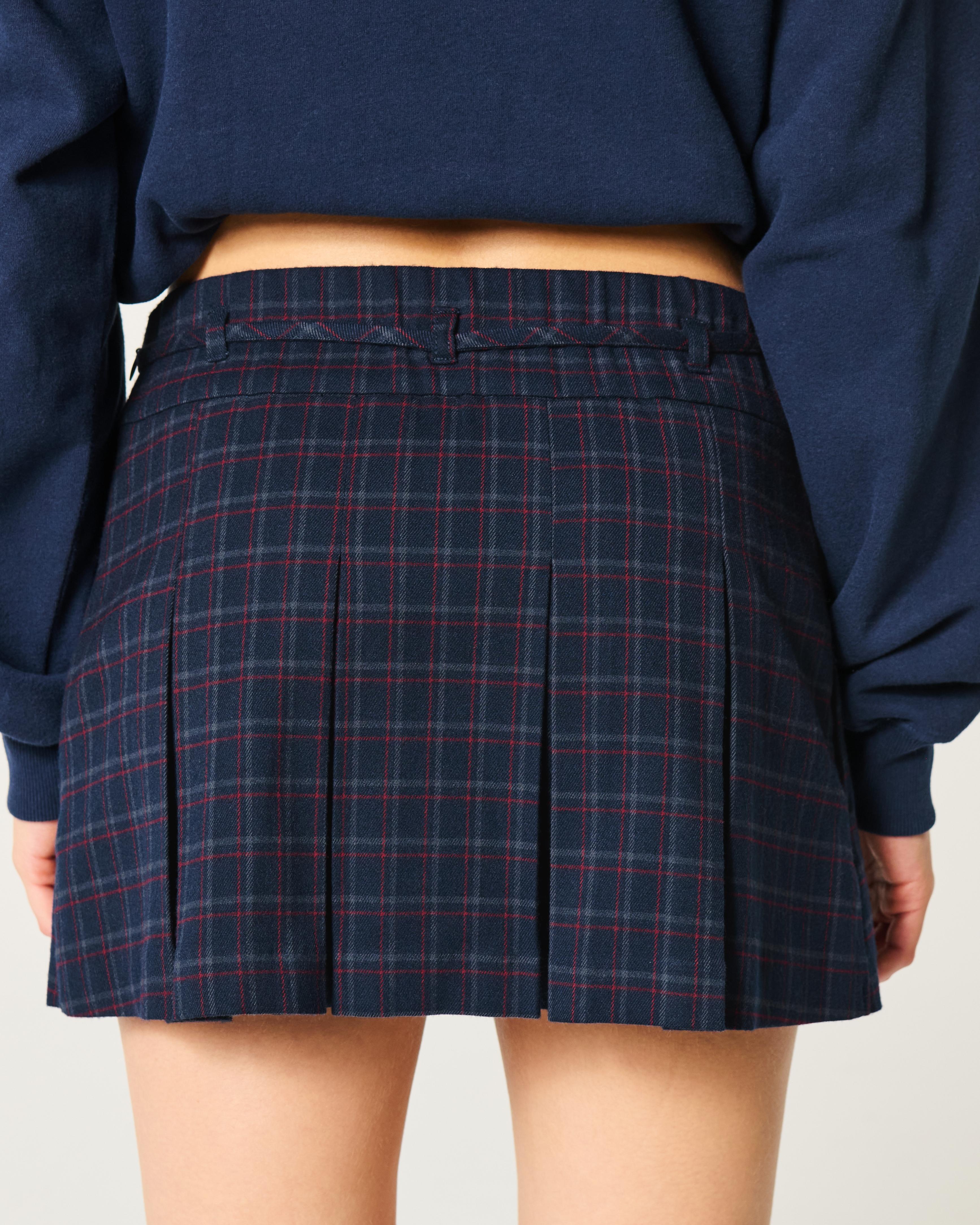 Mid-Rise Pleated Mini Skort Product Image