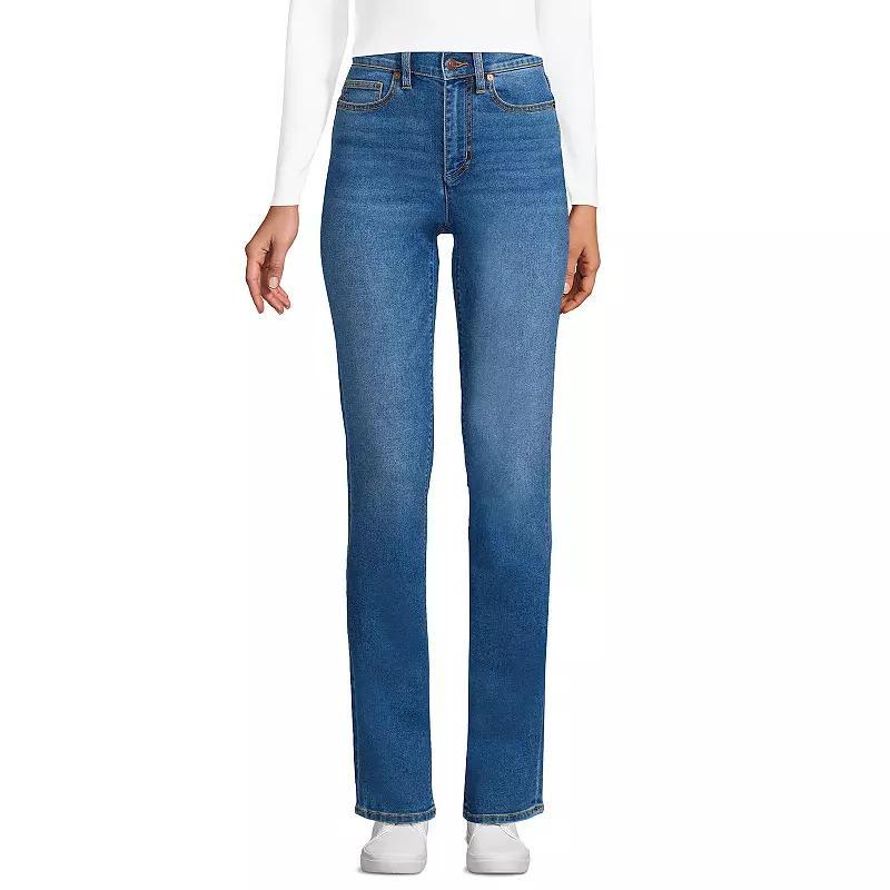 Petite Lands' End Recover High-Rise Straight-Leg Jeans, Women's,  Product Image