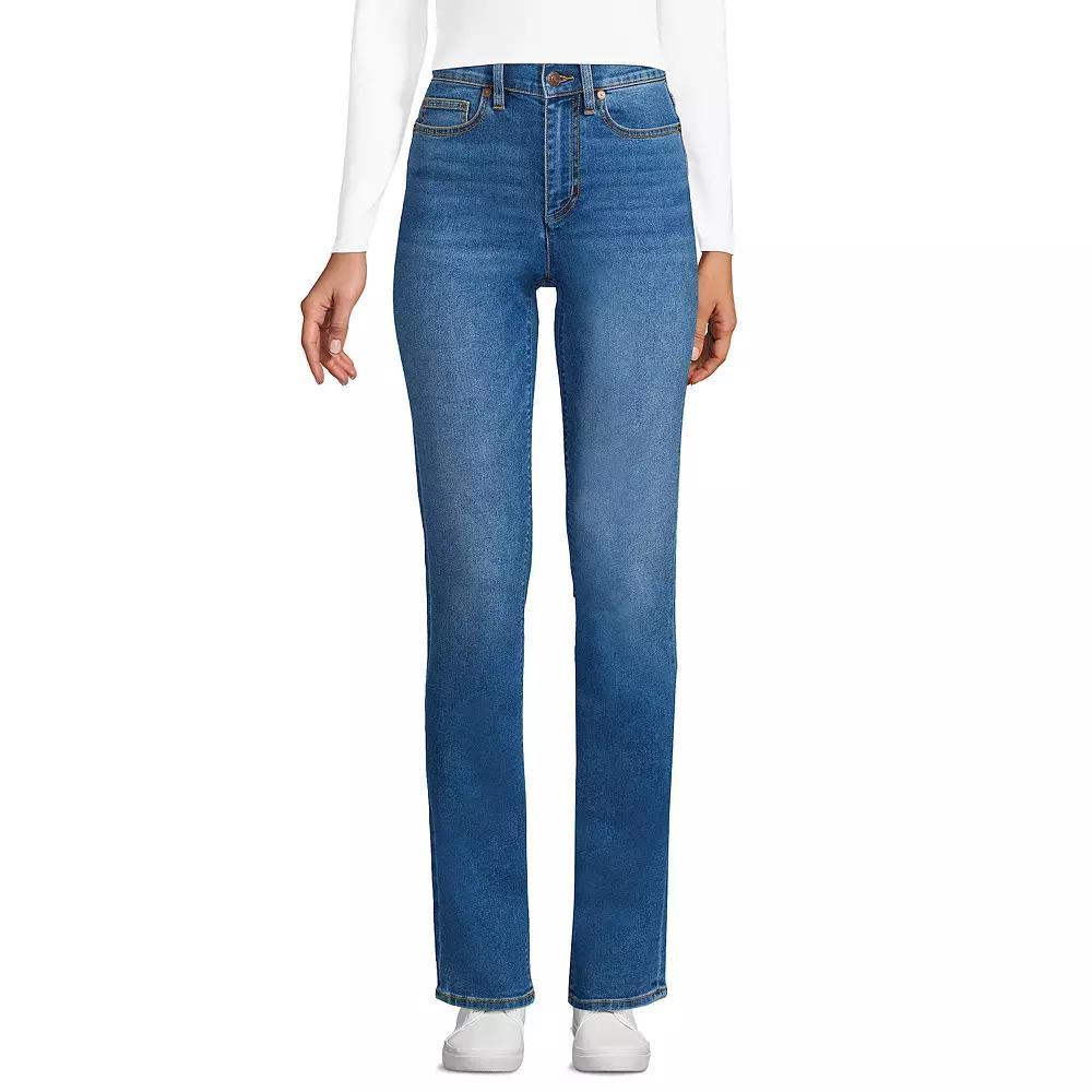 Petite Lands' End Recover High-Rise Straight-Leg Jeans, Women's,  Product Image